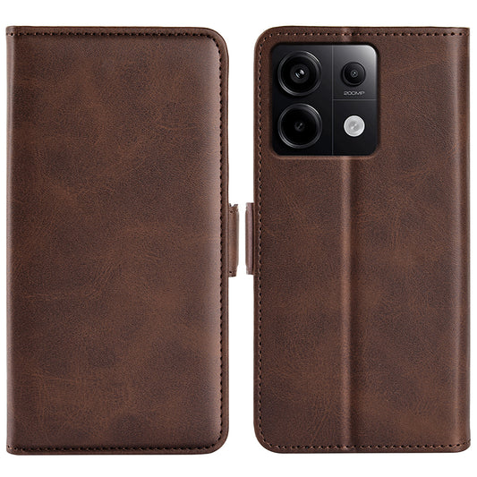 For Xiaomi Redmi Note 13 Pro 5G / Poco X6 5G Case Fall Proof Leather Wallet Stand Cellphone Cover - Brown