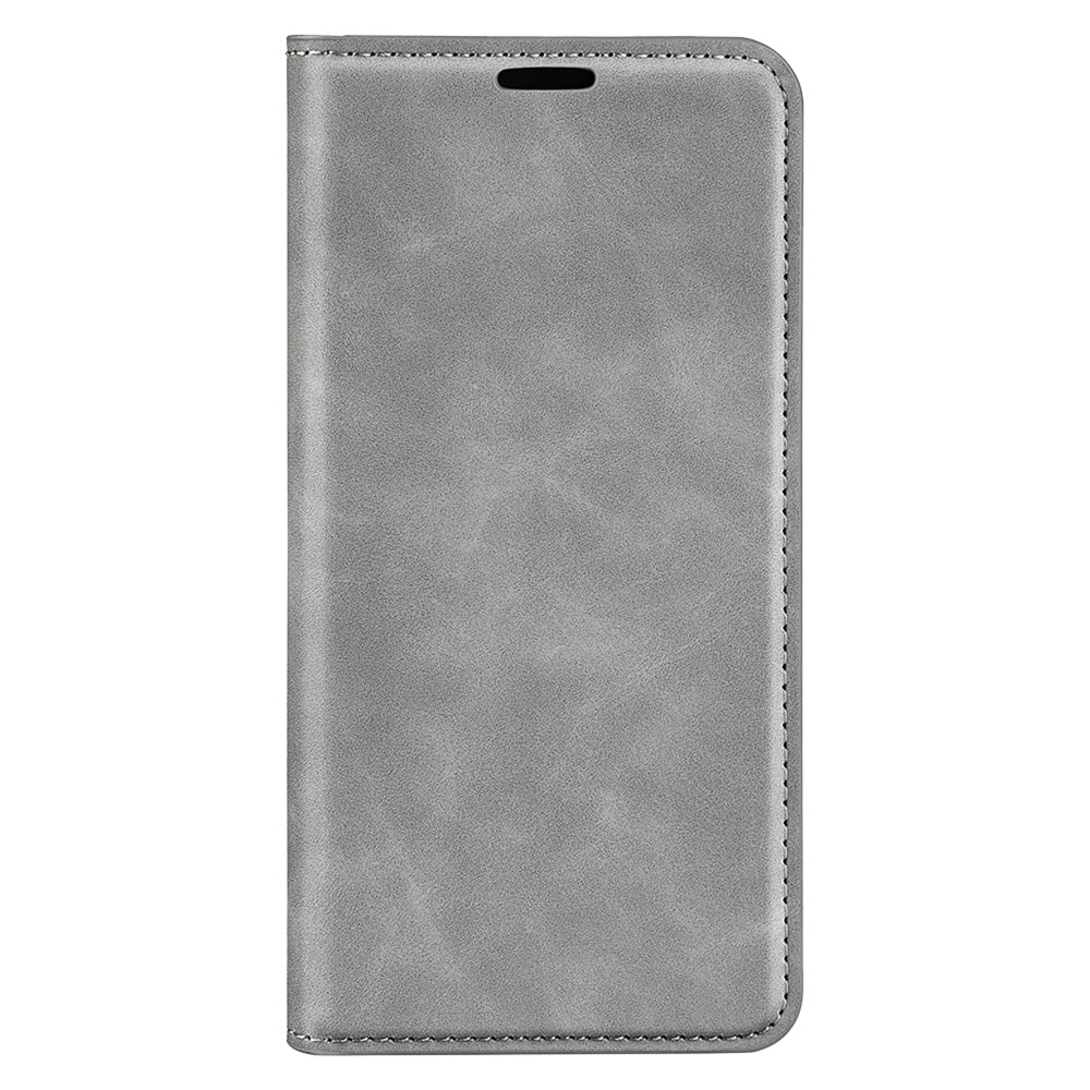 For Xiaomi Redmi Note 13 Pro 5G / Poco X6 5G Case Flip Shell PU Leather Skin-touch Phone Cover - Grey
