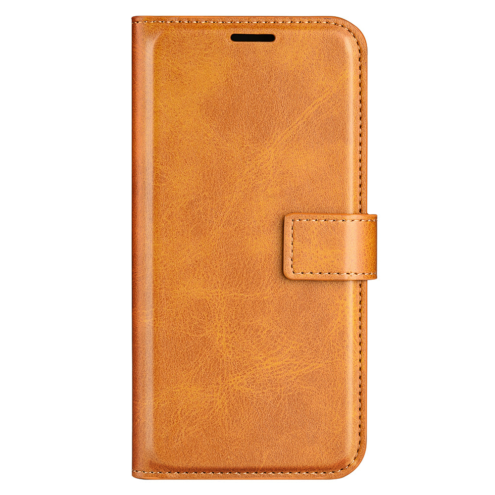 For Xiaomi Redmi Note 13 Pro 5G / Poco X6 5G Case Calf Texture PU Leather Phone Stand Cover - Yellow