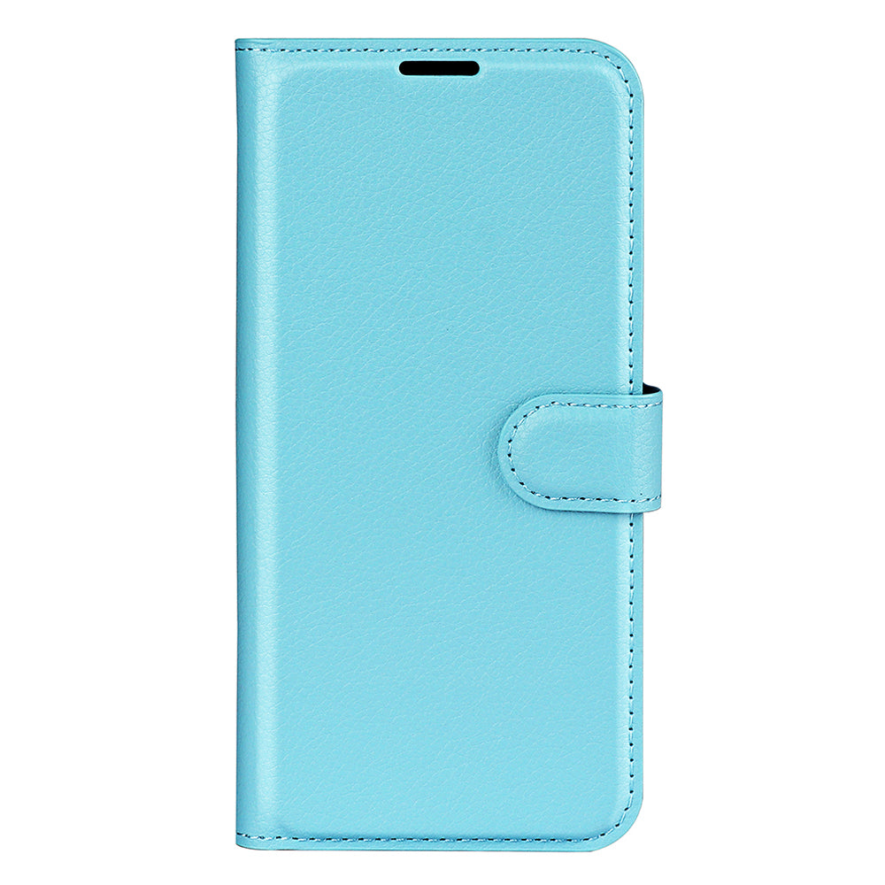 For Xiaomi Redmi Note 13 Pro 5G / Poco X6 5G Case Litchi Texture Leather Phone Shell with Stand - Blue