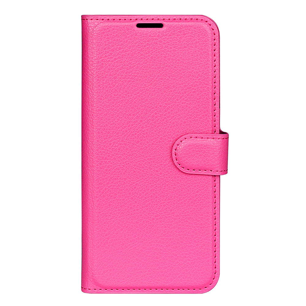 For Xiaomi Redmi Note 13 Pro 5G / Poco X6 5G Case Litchi Texture Leather Phone Shell with Stand - Rose