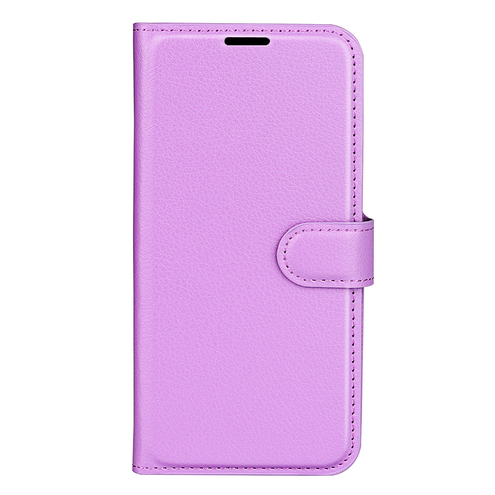 For Xiaomi Redmi Note 13 Pro 5G / Poco X6 5G Case Litchi Texture Leather Phone Shell with Stand - Purple