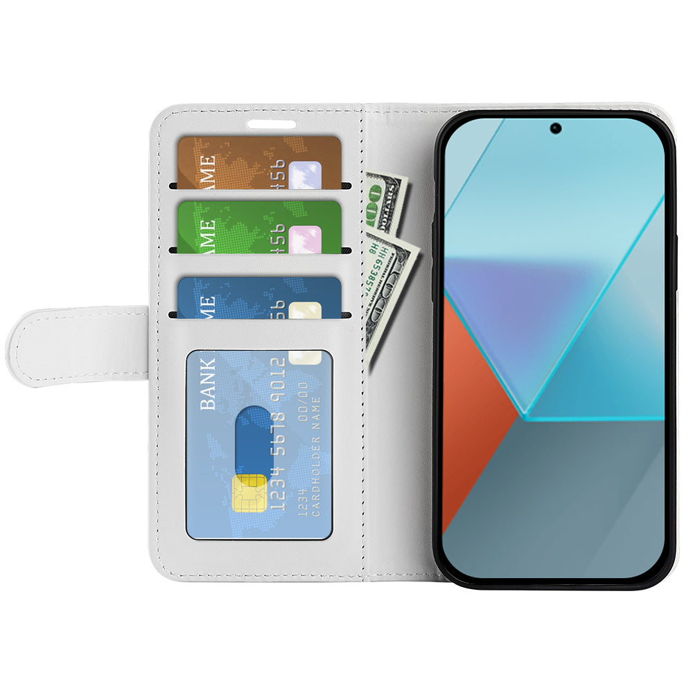 For Xiaomi Redmi Note 13 Pro 5G / Poco X6 5G Case Bump Proof PU Leather Phone Cover - White