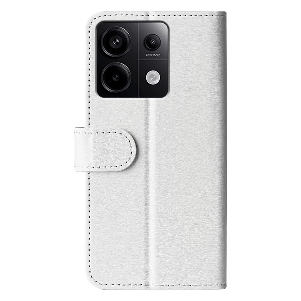 For Xiaomi Redmi Note 13 Pro 5G / Poco X6 5G Case Bump Proof PU Leather Phone Cover - White