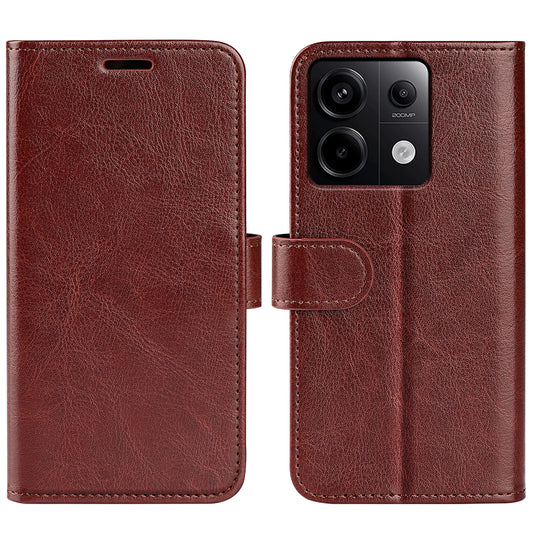 For Xiaomi Redmi Note 13 Pro 5G / Poco X6 5G Case Bump Proof PU Leather Phone Cover - Brown