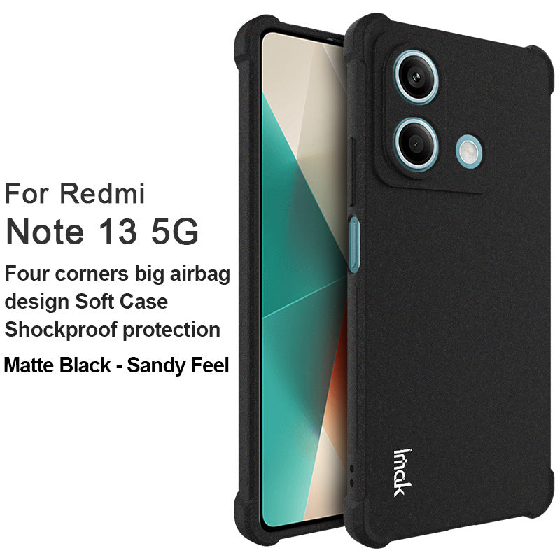 IMAK For Xiaomi Redmi Note 13 5G Case Drop-proof Matte Phone TPU Cover - Black