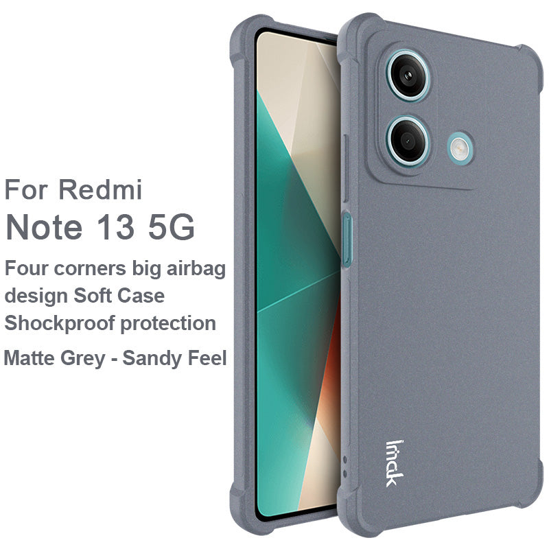 IMAK For Xiaomi Redmi Note 13 5G Case Drop-proof Matte Phone TPU Cover - Grey