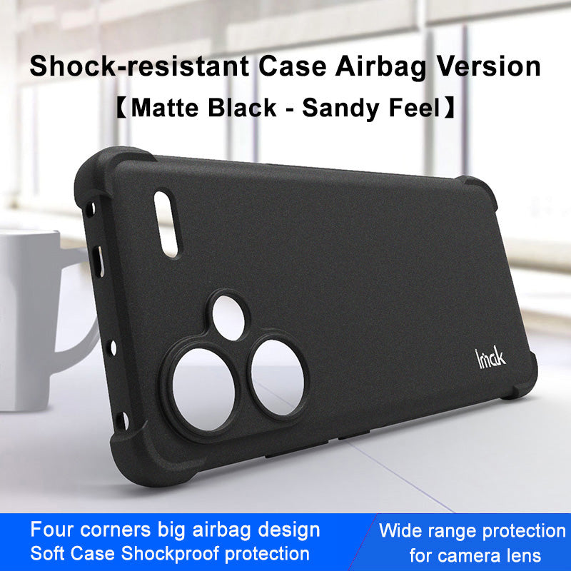 IMAK For Xiaomi Redmi Note 13 Pro+ TPU Case Anti-drop Matte Phone Back Cover - Black