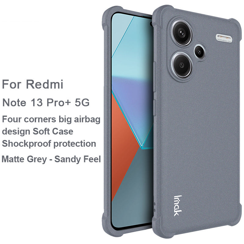 IMAK For Xiaomi Redmi Note 13 Pro+ TPU Case Anti-drop Matte Phone Back Cover - Grey