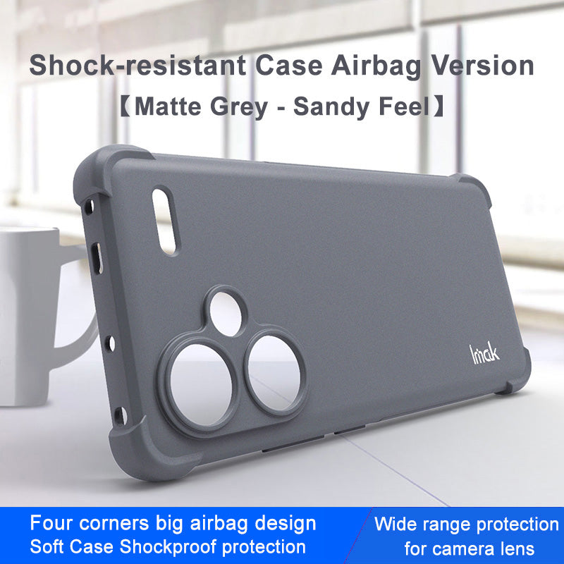 IMAK For Xiaomi Redmi Note 13 Pro+ TPU Case Anti-drop Matte Phone Back Cover - Grey