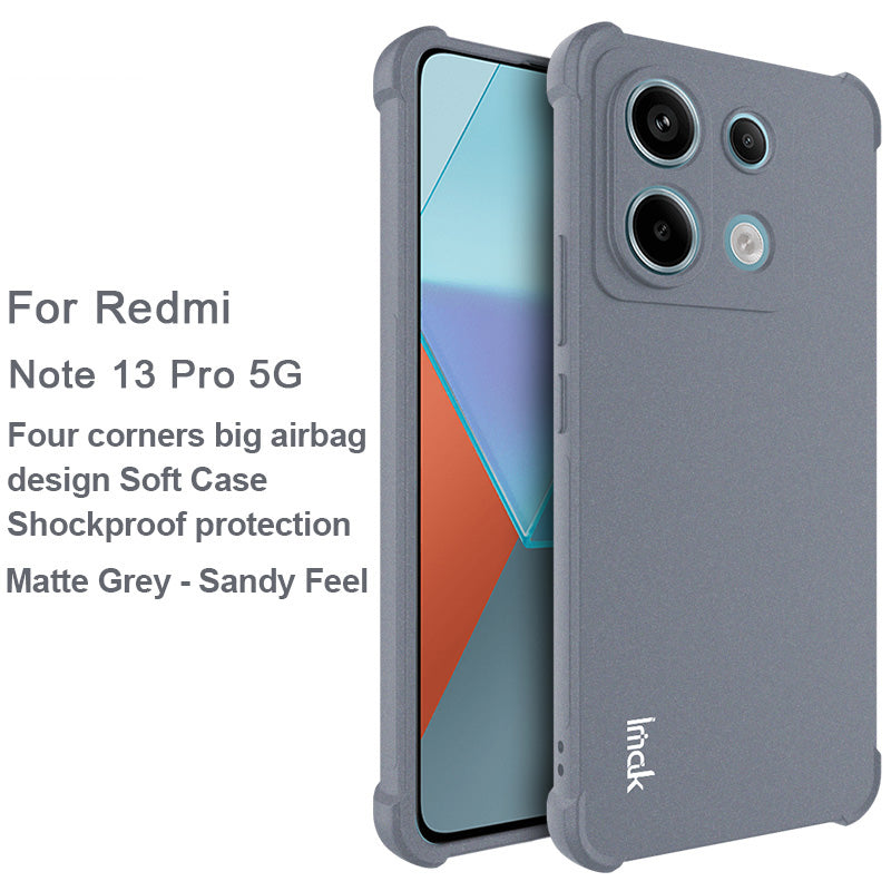 IMAK For Xiaomi Redmi Note 13 Pro 5G / Poco X6 5G Case Reinforced Corners Matte Phone Cover - Grey