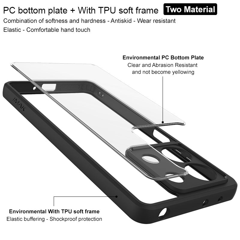 IMAK UX-9A Series for Xiaomi Redmi Note 13 5G Clear Case TPU + PC Phone Cover