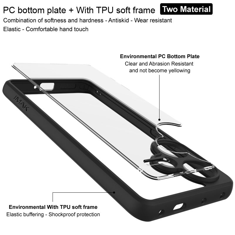 IMAK UX-9A Series for Redmi Note 13 Pro+ Case TPU + PC Transparent Phone Cover