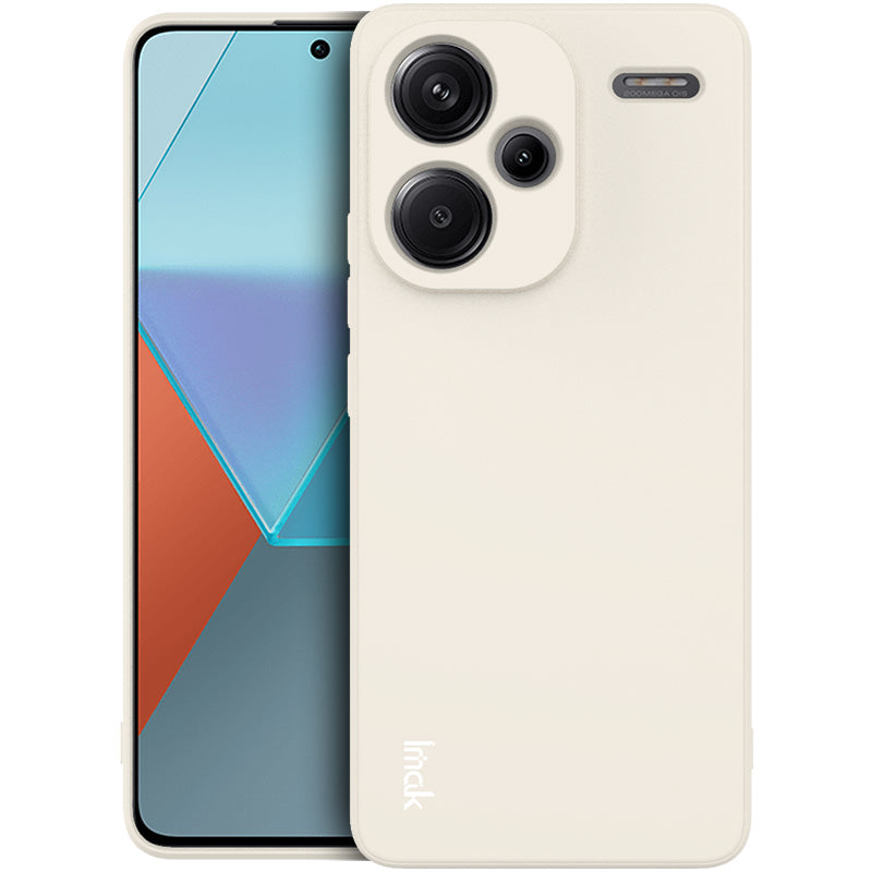 IMAK UC-4 Series for Xiaomi Redmi Note 13 Pro+ Case Straight Edge TPU Back Cover - White