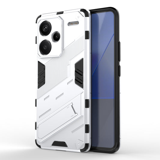 For Xiaomi Redmi Note 13 Pro+ 5G Case Anti-Scratch Kickstand PC+TPU Phone Cover - White
