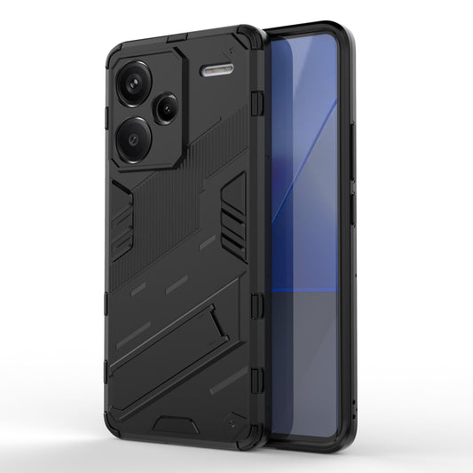 For Xiaomi Redmi Note 13 Pro+ 5G Case Anti-Scratch Kickstand PC+TPU Phone Cover - Black