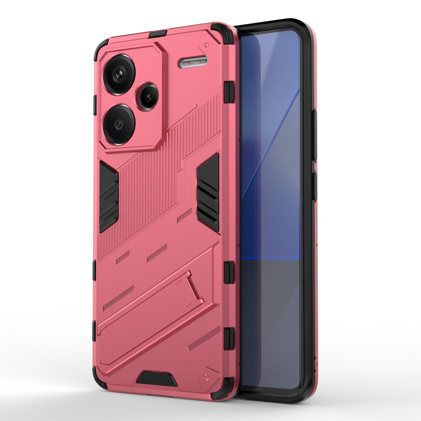 For Xiaomi Redmi Note 13 Pro+ 5G Case Anti-Scratch Kickstand PC+TPU Phone Cover - Rose