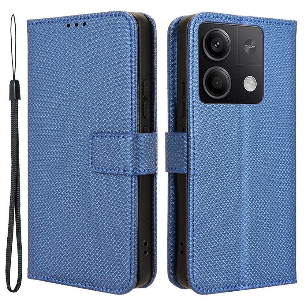 For Xiaomi Redmi Note 13 5G Case Magnetic Clasp Leather Wallet Cover - Blue