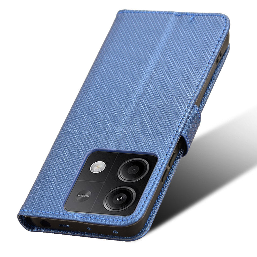 For Xiaomi Redmi Note 13 5G Case Magnetic Clasp Leather Wallet Cover - Blue