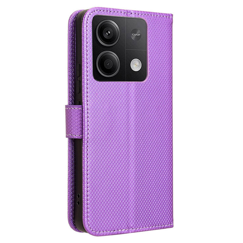 For Xiaomi Redmi Note 13 5G Case Magnetic Clasp Leather Wallet Cover - Purple
