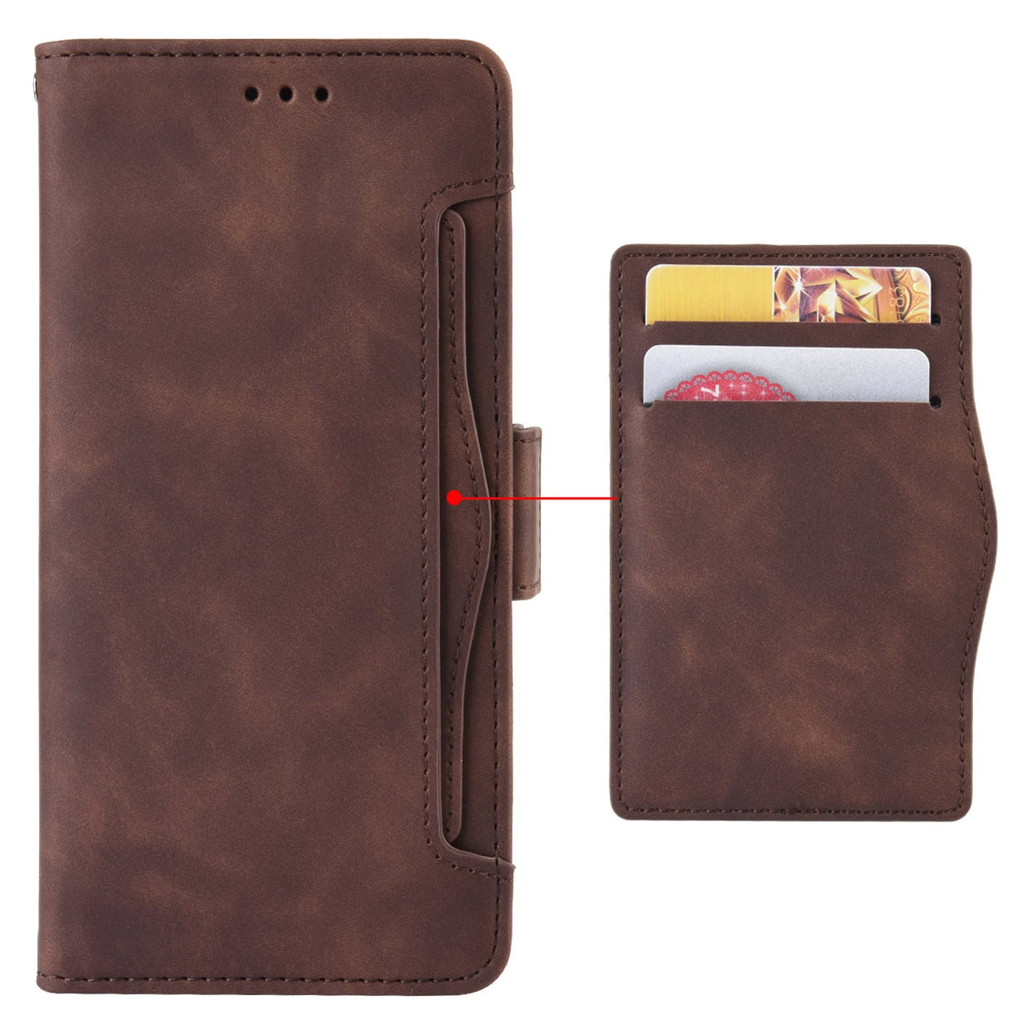 For Xiaomi Redmi Note 13 Pro 5G / Poco X6 5G PU Leather Case Phone Cover with Wallet Stand - Brown
