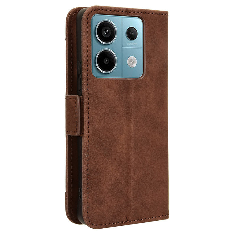 For Xiaomi Redmi Note 13 Pro 5G / Poco X6 5G PU Leather Case Phone Cover with Wallet Stand - Brown