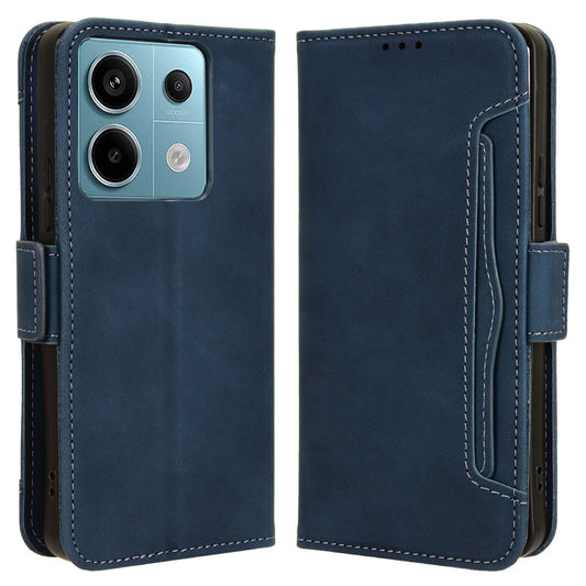 For Xiaomi Redmi Note 13 Pro 5G / Poco X6 5G PU Leather Case Phone Cover with Wallet Stand - Blue
