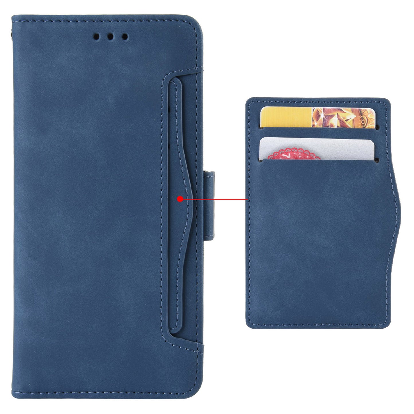 For Xiaomi Redmi Note 13 Pro 5G / Poco X6 5G PU Leather Case Phone Cover with Wallet Stand - Blue