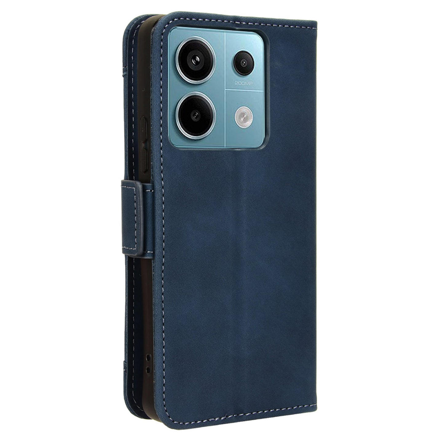 For Xiaomi Redmi Note 13 Pro 5G / Poco X6 5G PU Leather Case Phone Cover with Wallet Stand - Blue