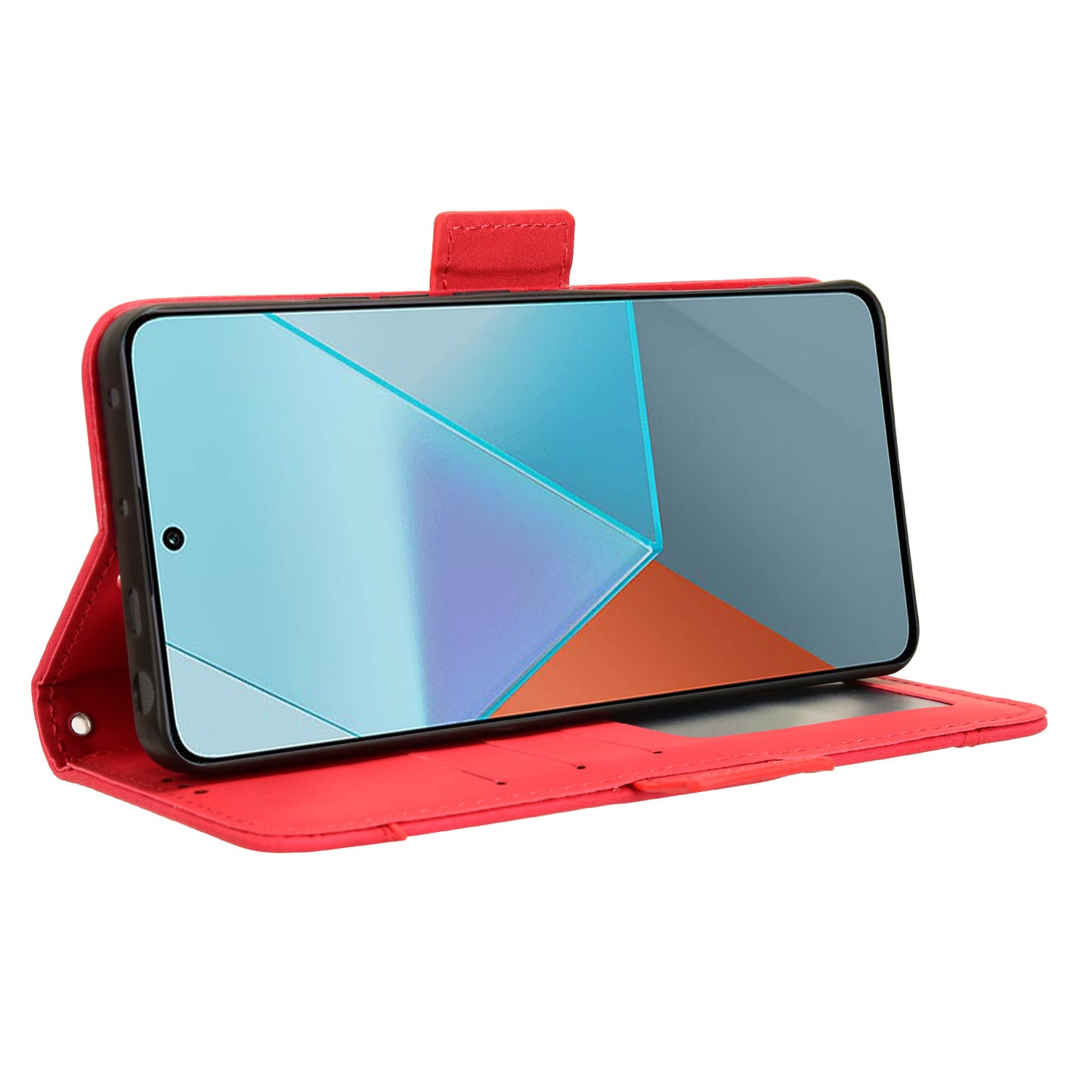 For Xiaomi Redmi Note 13 Pro 5G / Poco X6 5G PU Leather Case Phone Cover with Wallet Stand - Red