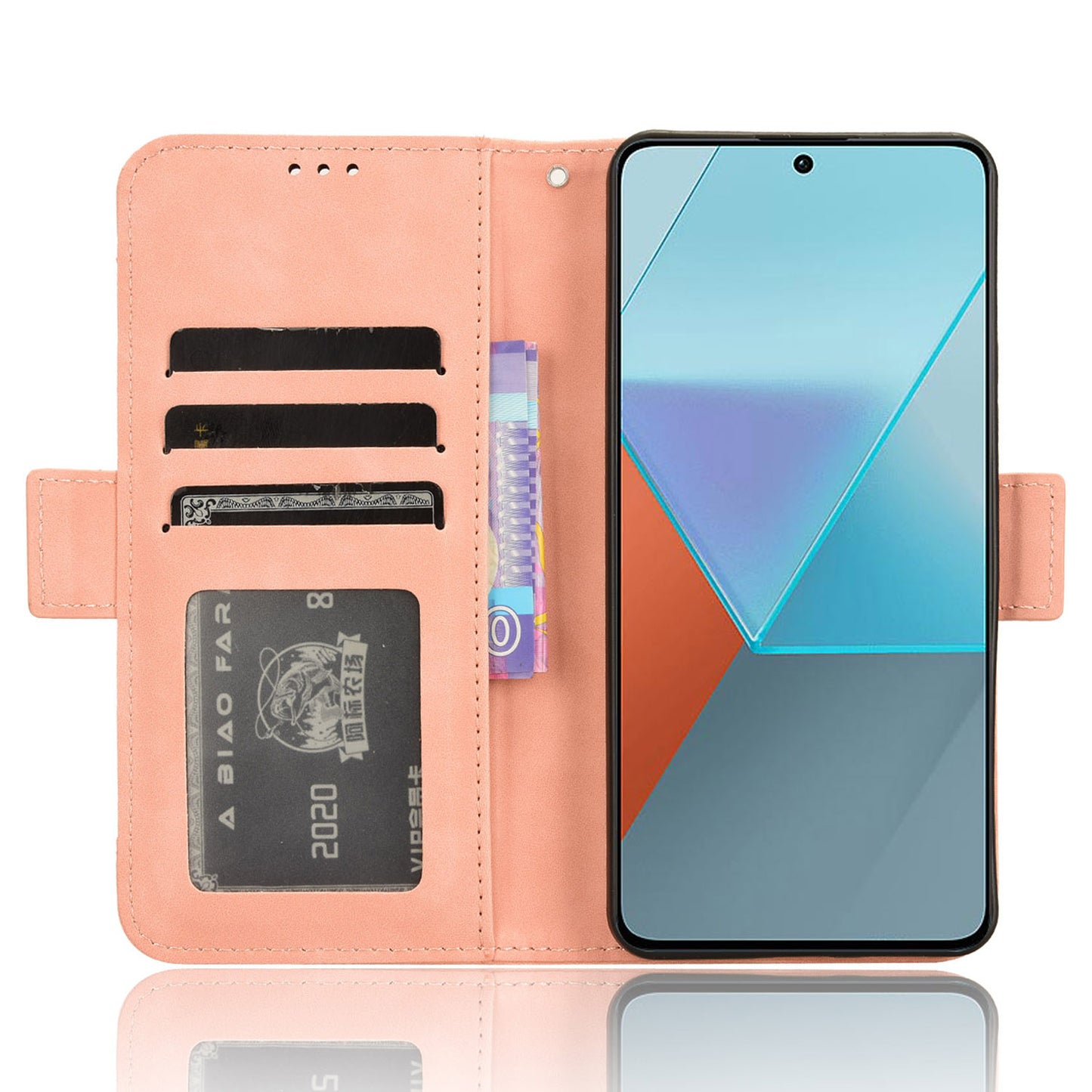 For Xiaomi Redmi Note 13 Pro 5G / Poco X6 5G PU Leather Case Phone Cover with Wallet Stand - Pink