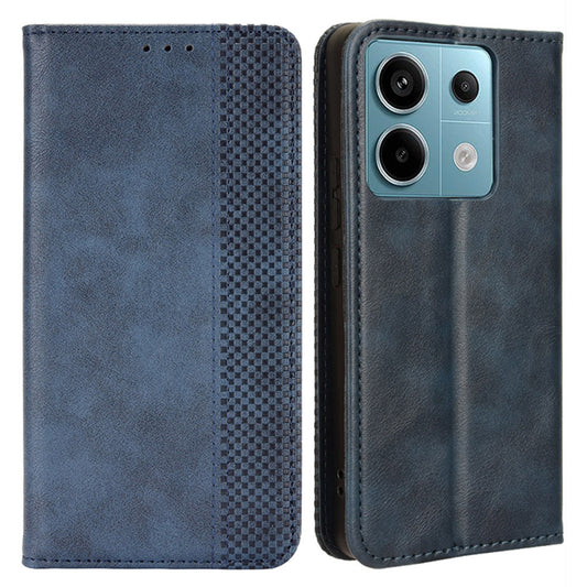 For Xiaomi Redmi Note 13 Pro 5G / Poco X6 5G Phone Case Wallet Retro PU Leather Cell Phone Cover - Blue