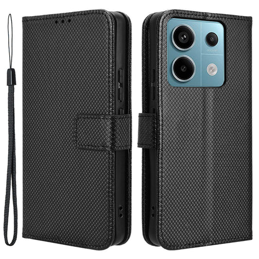 For Xiaomi Redmi Note 13 Pro 5G / Poco X6 5G Phone Case Anti-Scratch Shell Magnetic PU Leather Wallet Phone Cover - Black