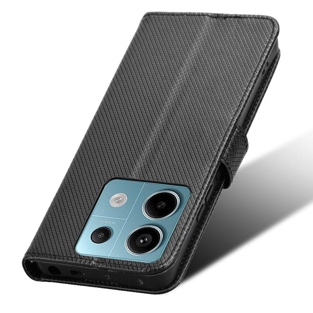 For Xiaomi Redmi Note 13 Pro 5G / Poco X6 5G Phone Case Anti-Scratch Shell Magnetic PU Leather Wallet Phone Cover - Black