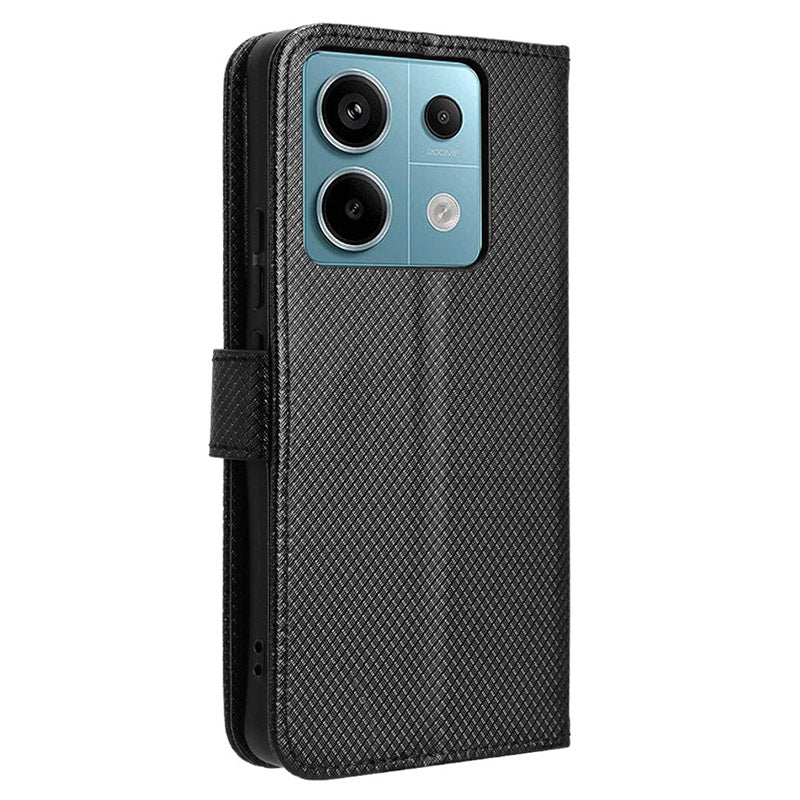 For Xiaomi Redmi Note 13 Pro 5G / Poco X6 5G Phone Case Anti-Scratch Shell Magnetic PU Leather Wallet Phone Cover - Black