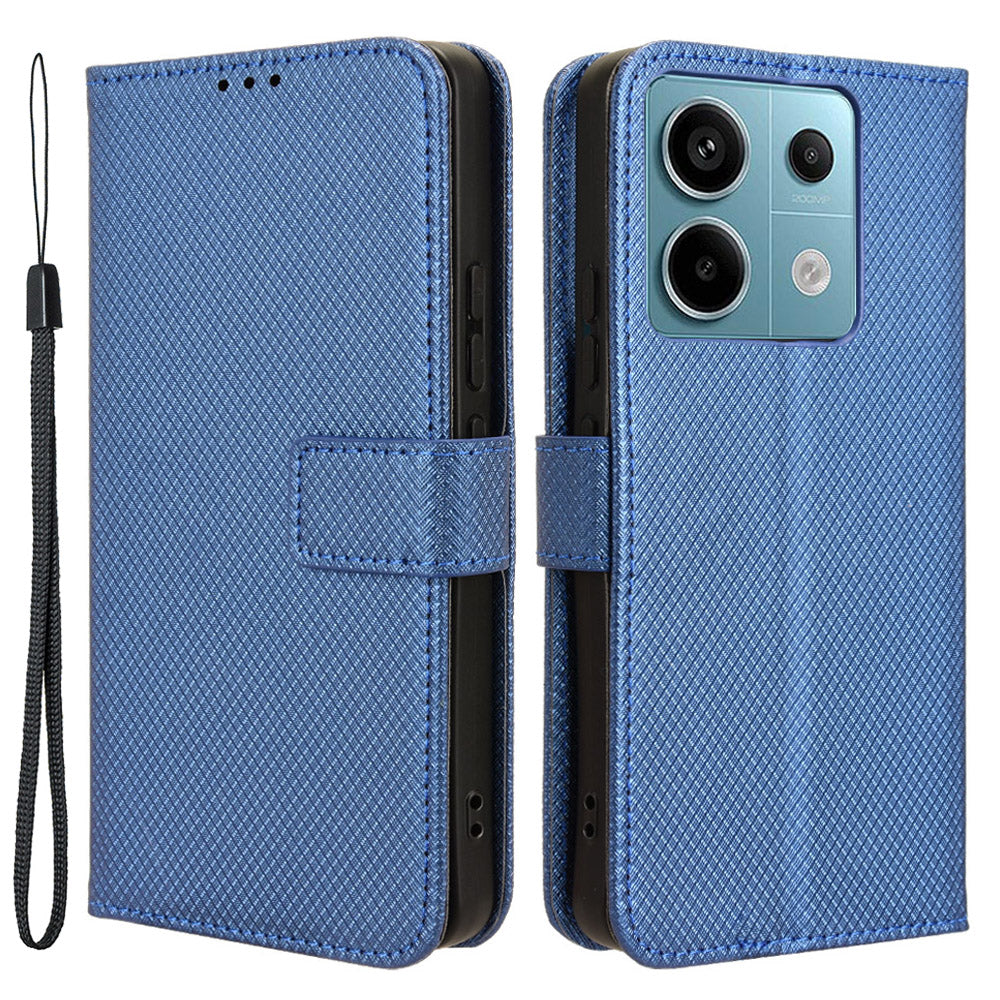 For Xiaomi Redmi Note 13 Pro 5G / Poco X6 5G Phone Case Anti-Scratch Shell Magnetic PU Leather Wallet Phone Cover - Blue