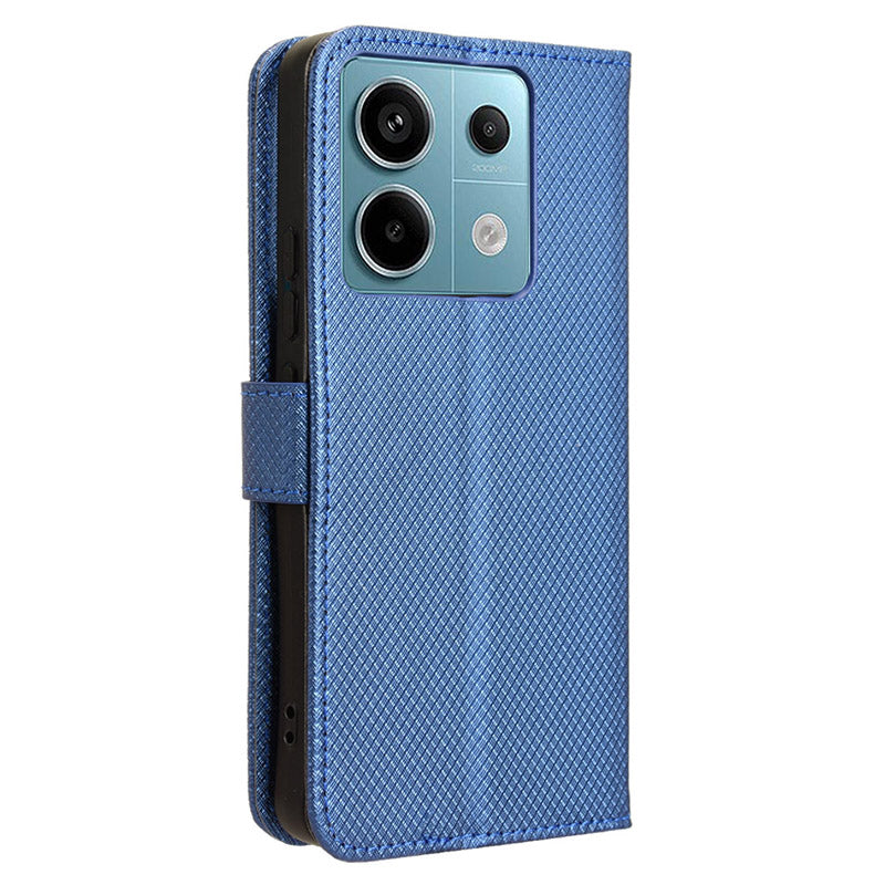 For Xiaomi Redmi Note 13 Pro 5G / Poco X6 5G Phone Case Anti-Scratch Shell Magnetic PU Leather Wallet Phone Cover - Blue