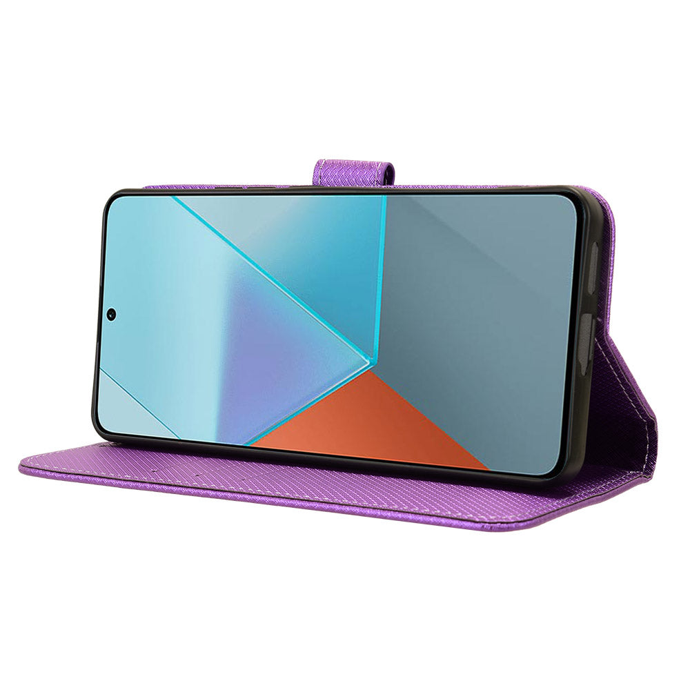 For Xiaomi Redmi Note 13 Pro 5G / Poco X6 5G Phone Case Anti-Scratch Shell Magnetic PU Leather Wallet Phone Cover - Purple