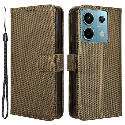 For Xiaomi Redmi Note 13 Pro 5G / Poco X6 5G Phone Case Anti-Scratch Shell Magnetic PU Leather Wallet Phone Cover - Brown