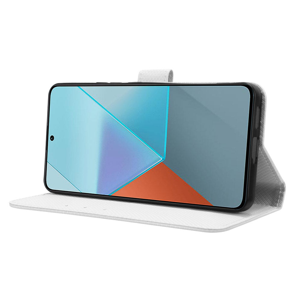 For Xiaomi Redmi Note 13 Pro 5G / Poco X6 5G Phone Case Anti-Scratch Shell Magnetic PU Leather Wallet Phone Cover - White