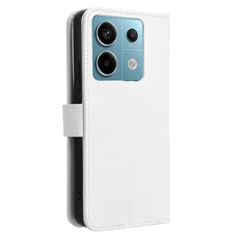 For Xiaomi Redmi Note 13 Pro 5G / Poco X6 5G Phone Case Anti-Scratch Shell Magnetic PU Leather Wallet Phone Cover - White