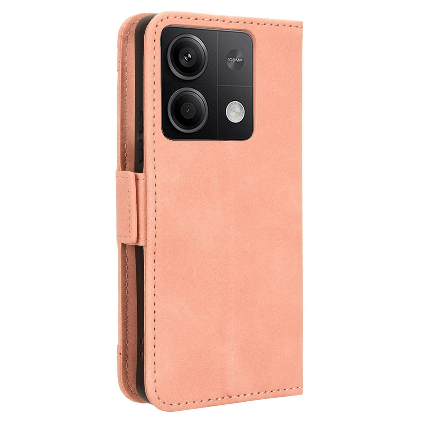 For Xiaomi Redmi Note 13 5G Case Slim-Fit PU Leather Phone Stand Cover Wallet - Pink