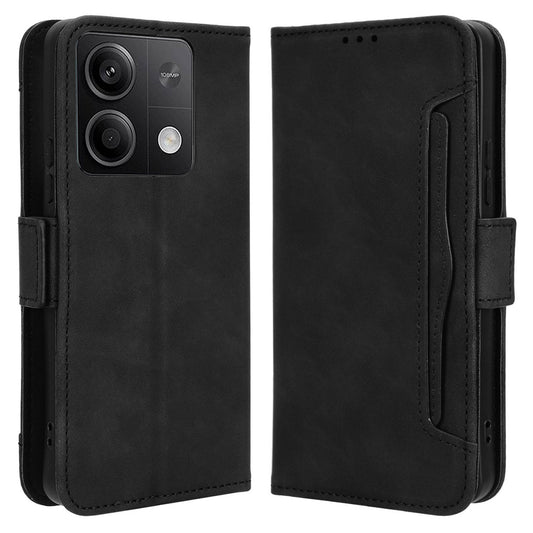For Xiaomi Redmi Note 13 5G Case Slim-Fit PU Leather Phone Stand Cover Wallet - Black