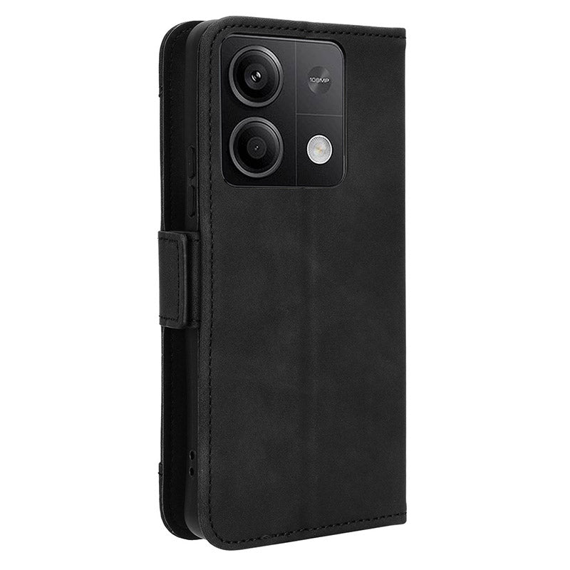 For Xiaomi Redmi Note 13 5G Case Slim-Fit PU Leather Phone Stand Cover Wallet - Black
