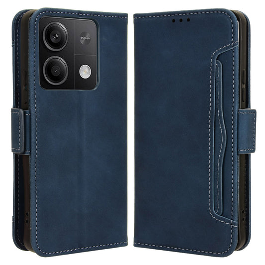 For Xiaomi Redmi Note 13 5G Case Slim-Fit PU Leather Phone Stand Cover Wallet - Blue