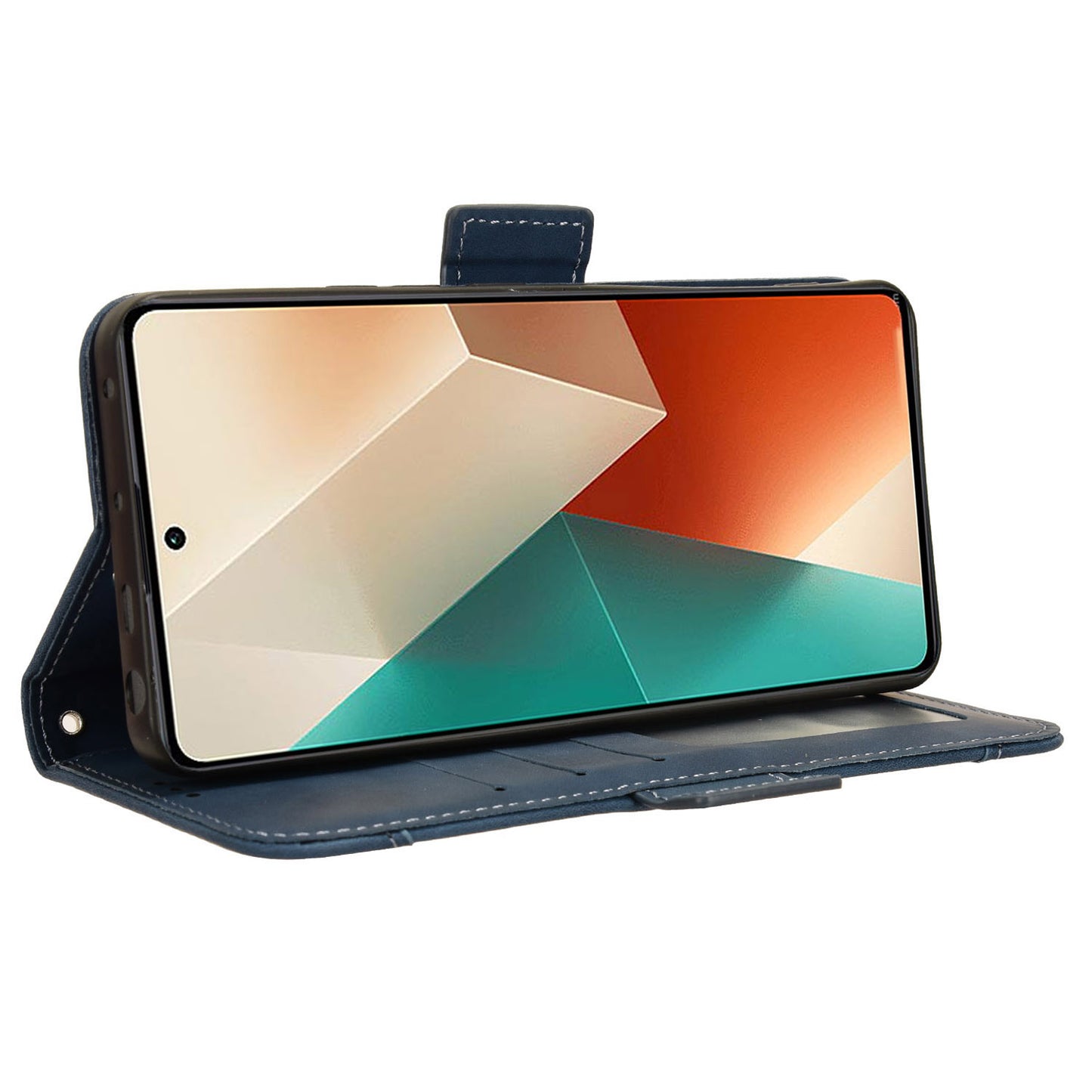 For Xiaomi Redmi Note 13 5G Case Slim-Fit PU Leather Phone Stand Cover Wallet - Blue