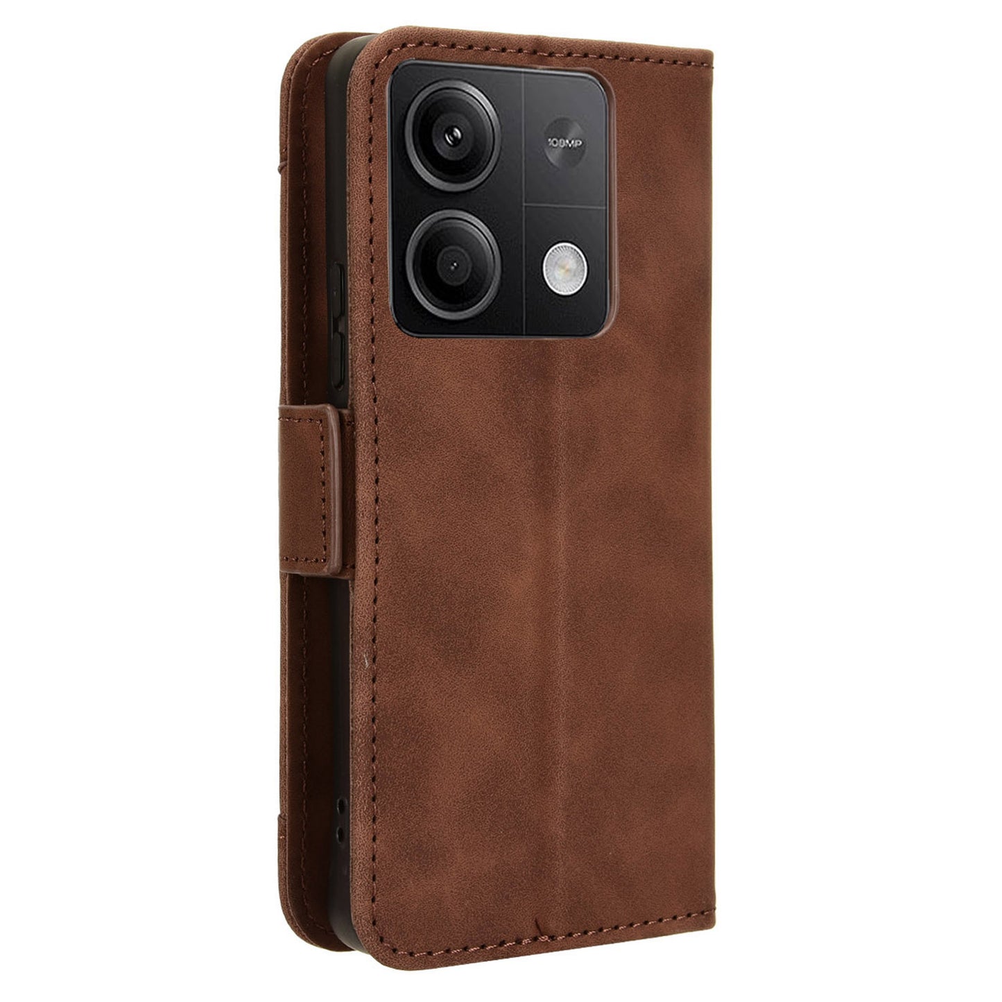 For Xiaomi Redmi Note 13 5G Case Slim-Fit PU Leather Phone Stand Cover Wallet - Brown