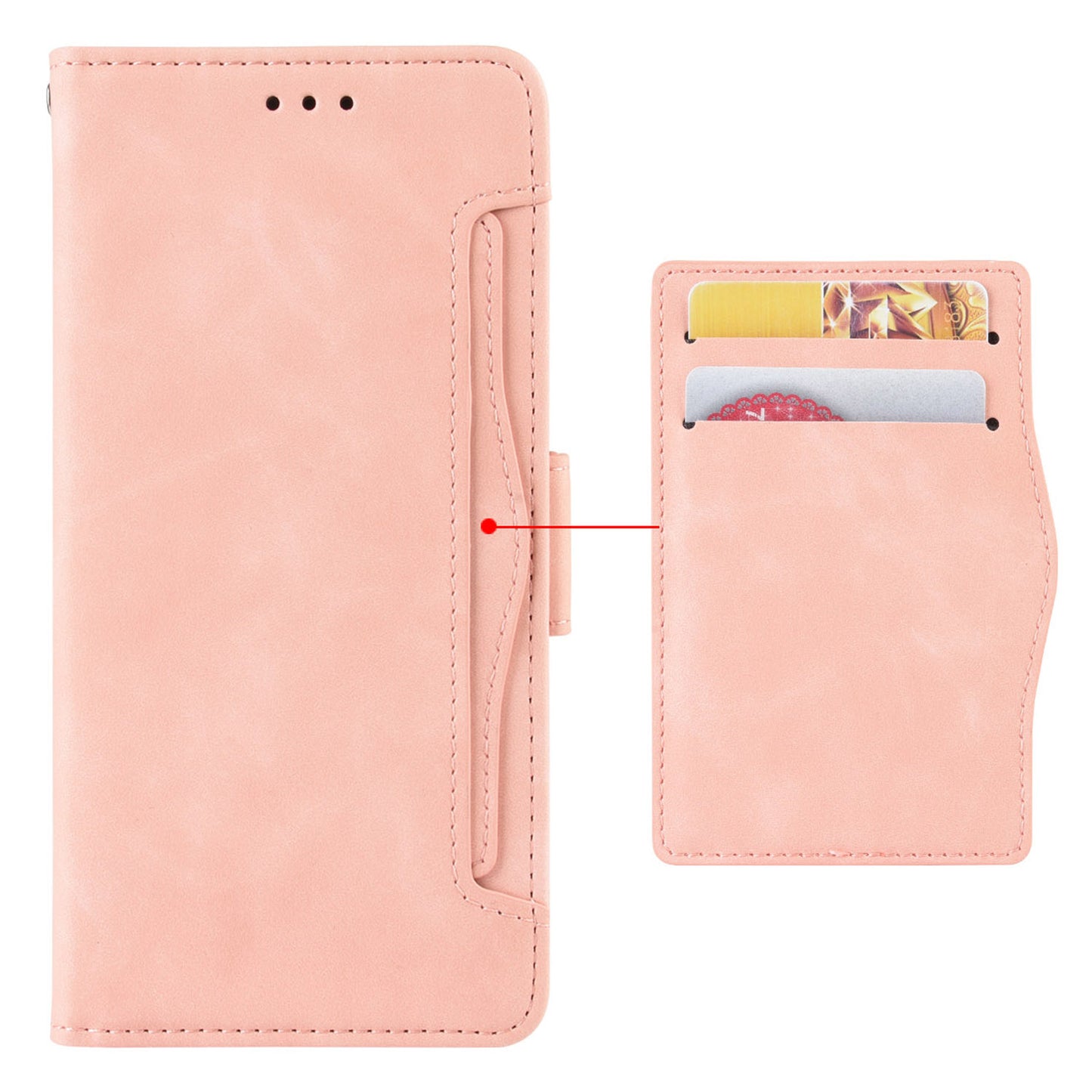 For Xiaomi Redmi Note 13 Pro+ 5G Anti-Scratch Phone Shell Leather Case Wallet Stand Phone Cover - Pink
