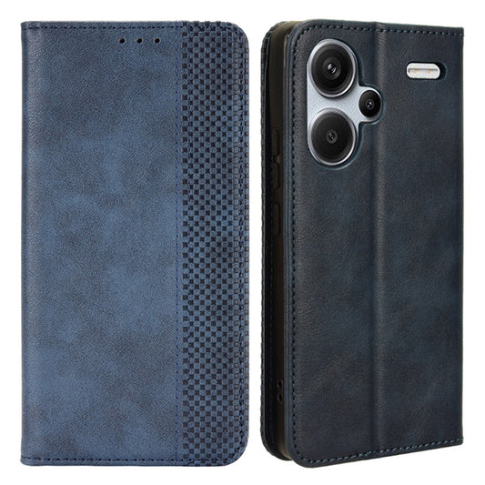 Retro Leather Phone Cover for Xiaomi Redmi Note 13 Pro+ Wallet Magnetic Leather Phone Case - Blue