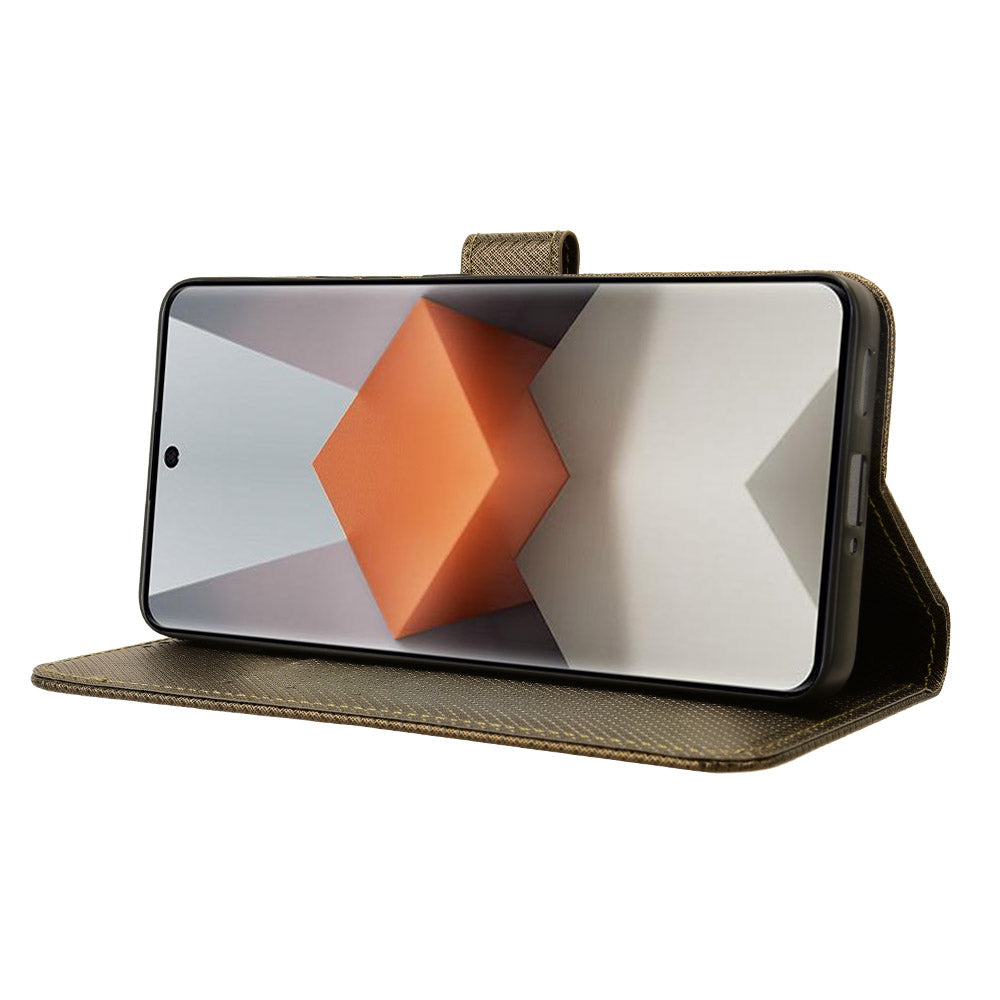 For Xiaomi Redmi Note 13 Pro+ 5G Case TPU + PU Leather Wallet Smartphone Shell Cover - Brown